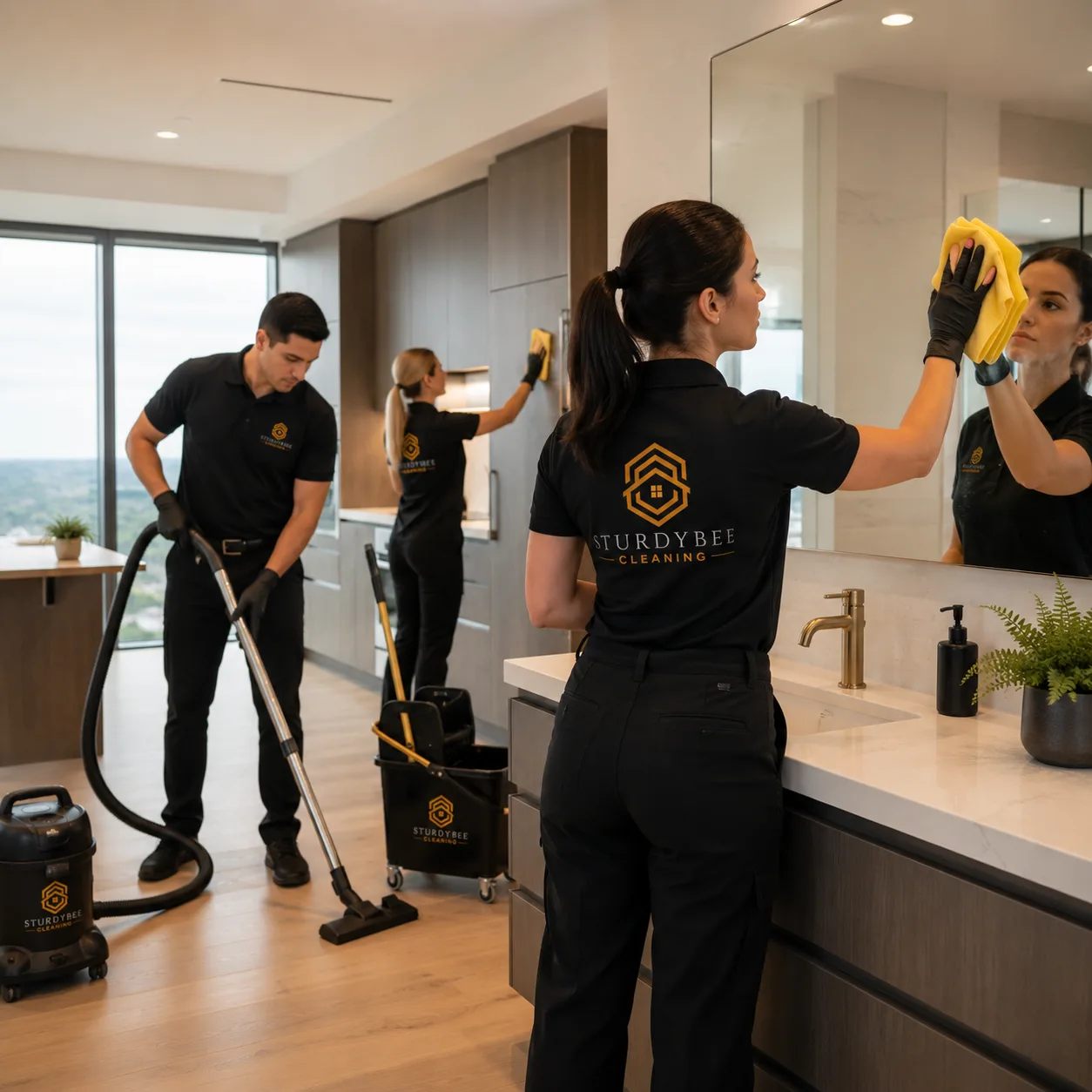 Spotless bathroom — result of a 1st time deep clean by SturdyBee Cleaning in Metro Vancouver